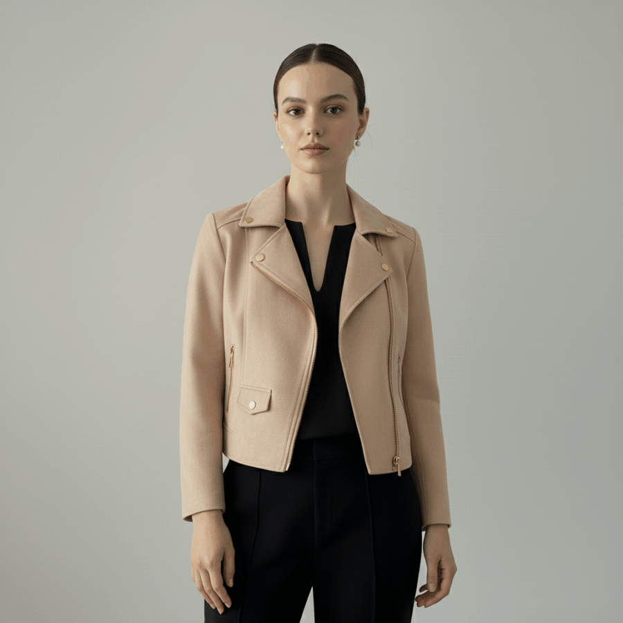 Cazadora antelina Rino&Pelle rosa palo