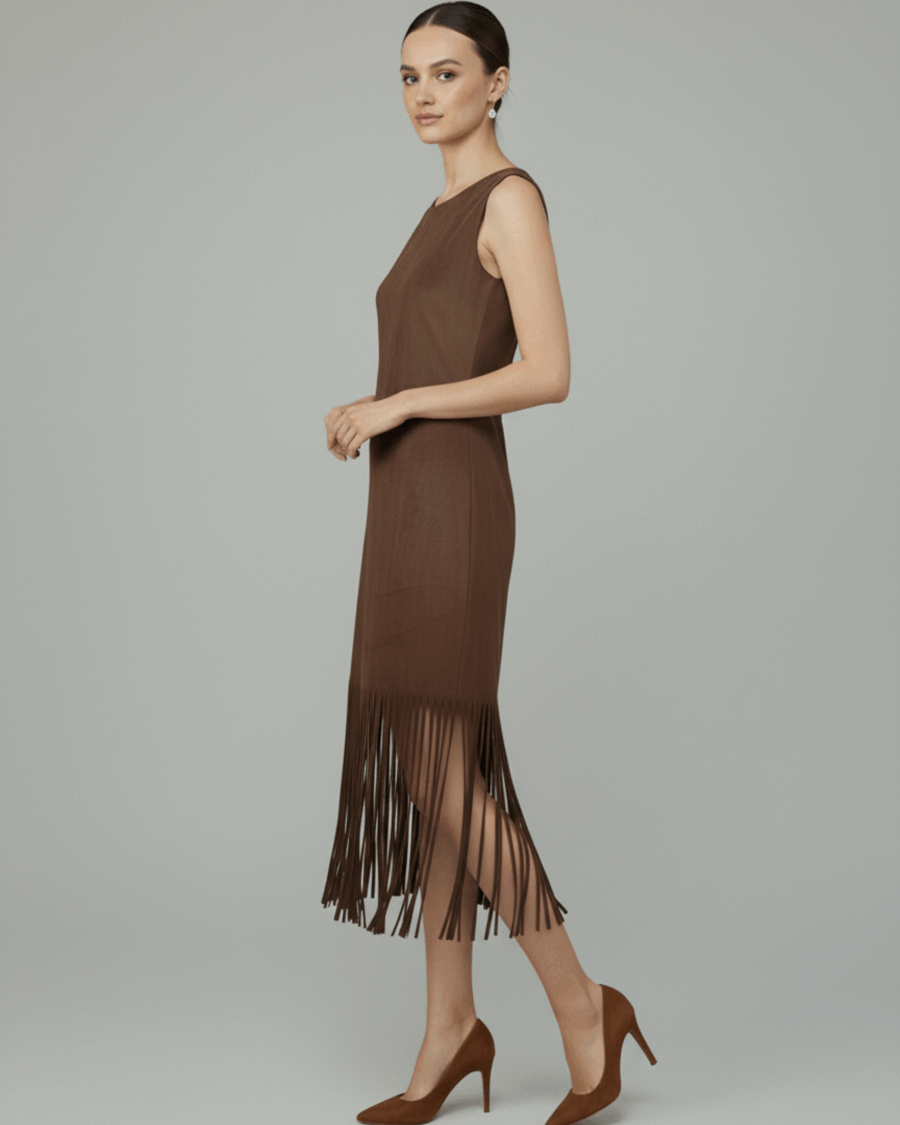 Vestido Suede Fringe