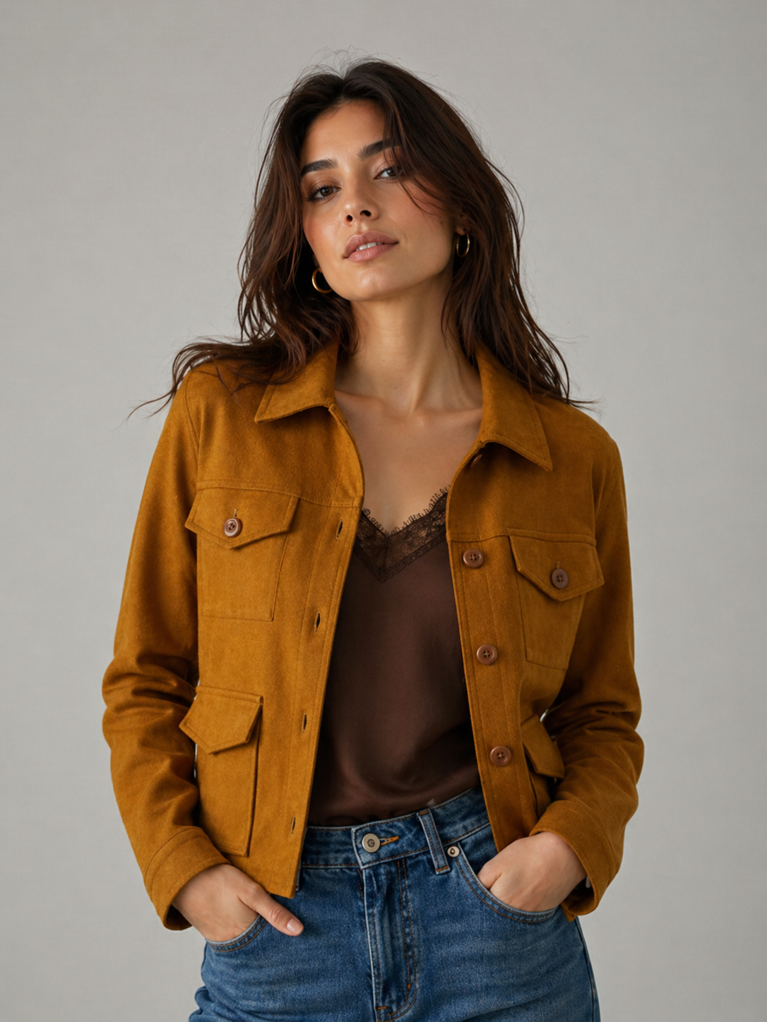 Chaqueta Suede Brown