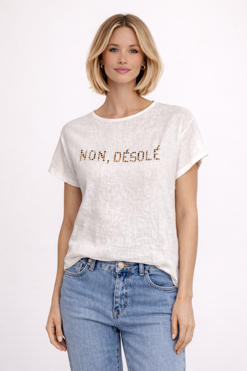 Camiseta Non Désolé Linen Touch Be Blouse (2)