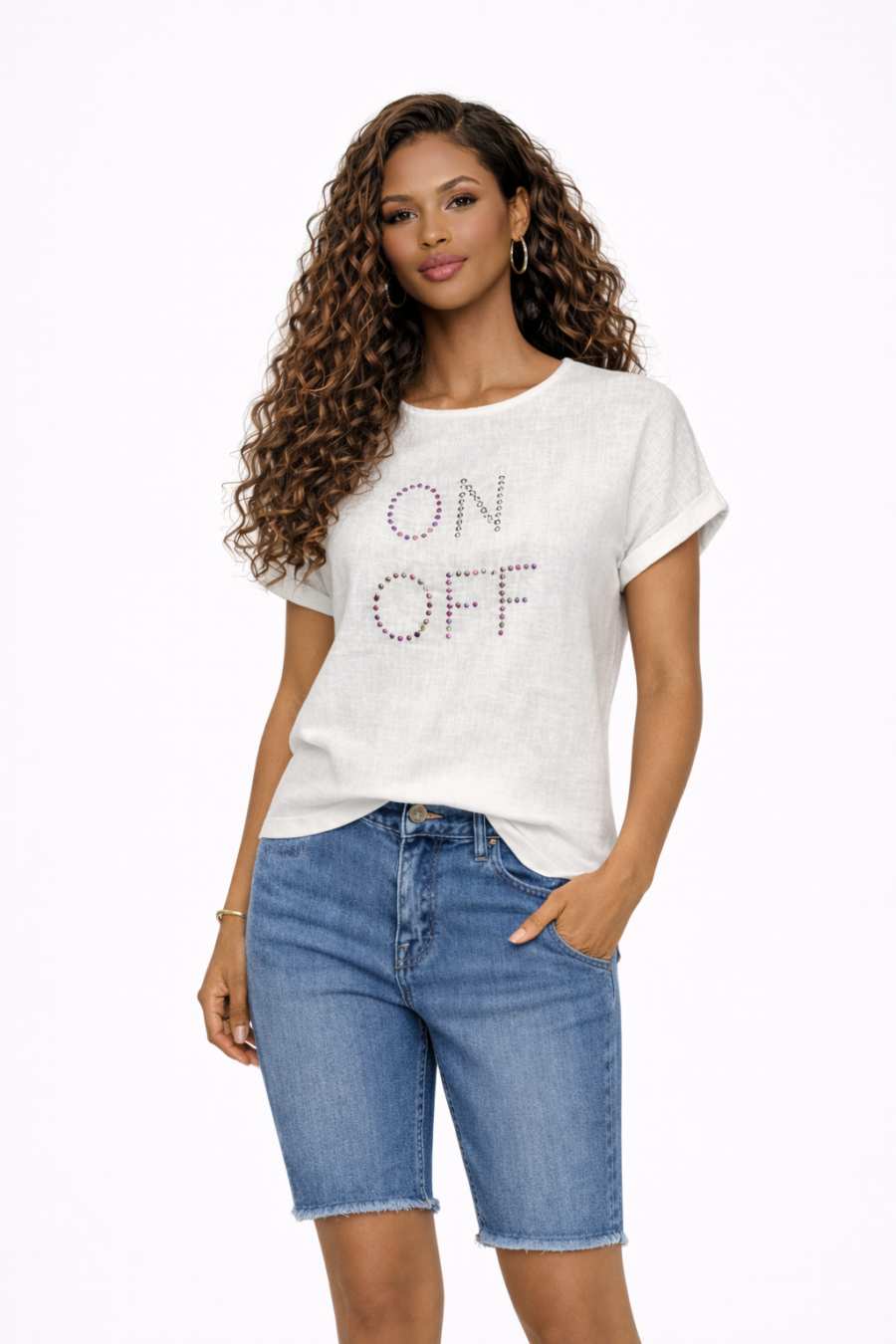 Camiseta White ON/OFF Lino & Punto Be Blouse