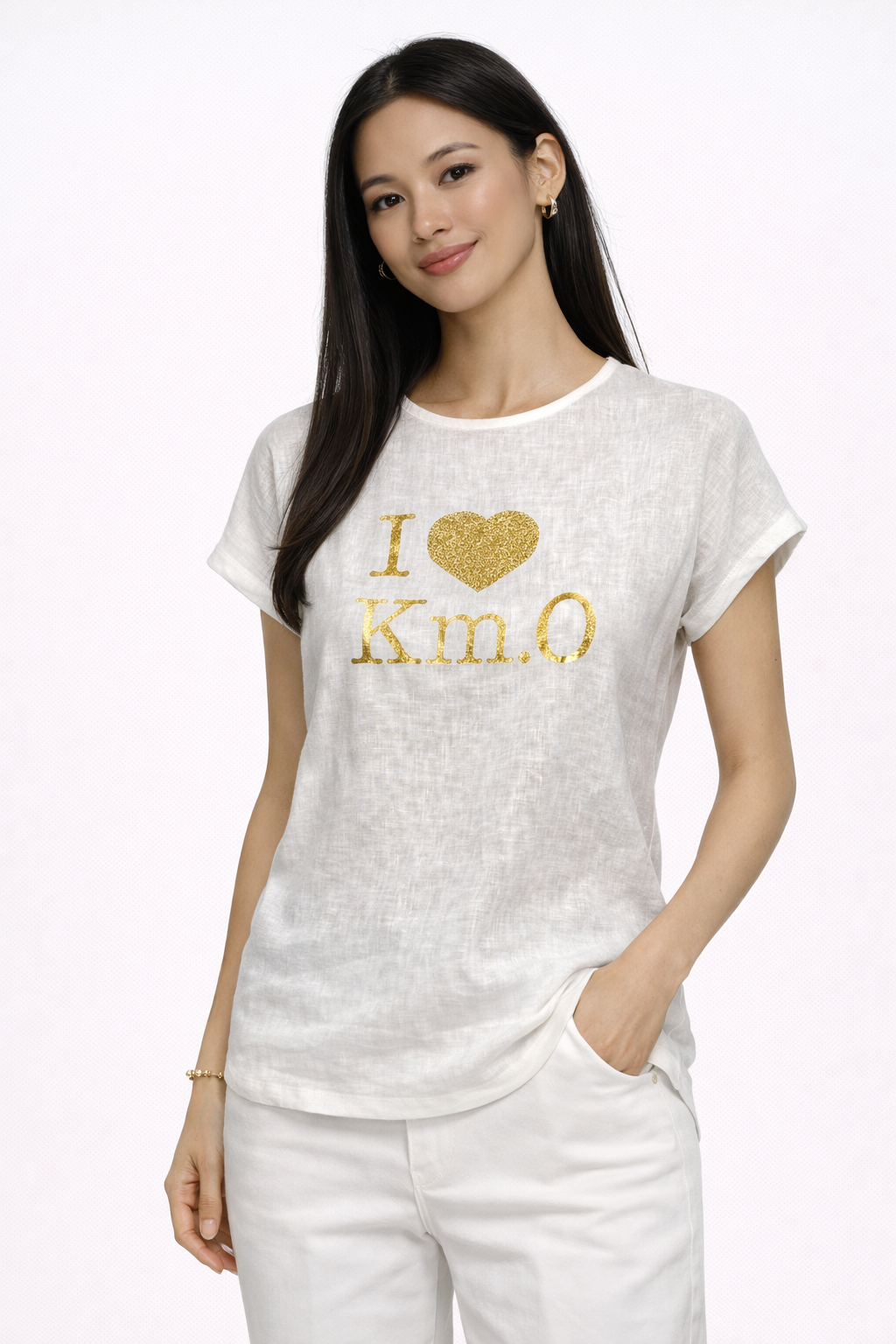 Camiseta blanca lino & punto Be Blouse
