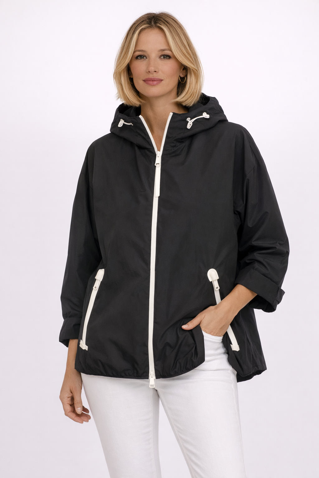 Chaqueta Windbreaker Black Contrast Rino&Pelle