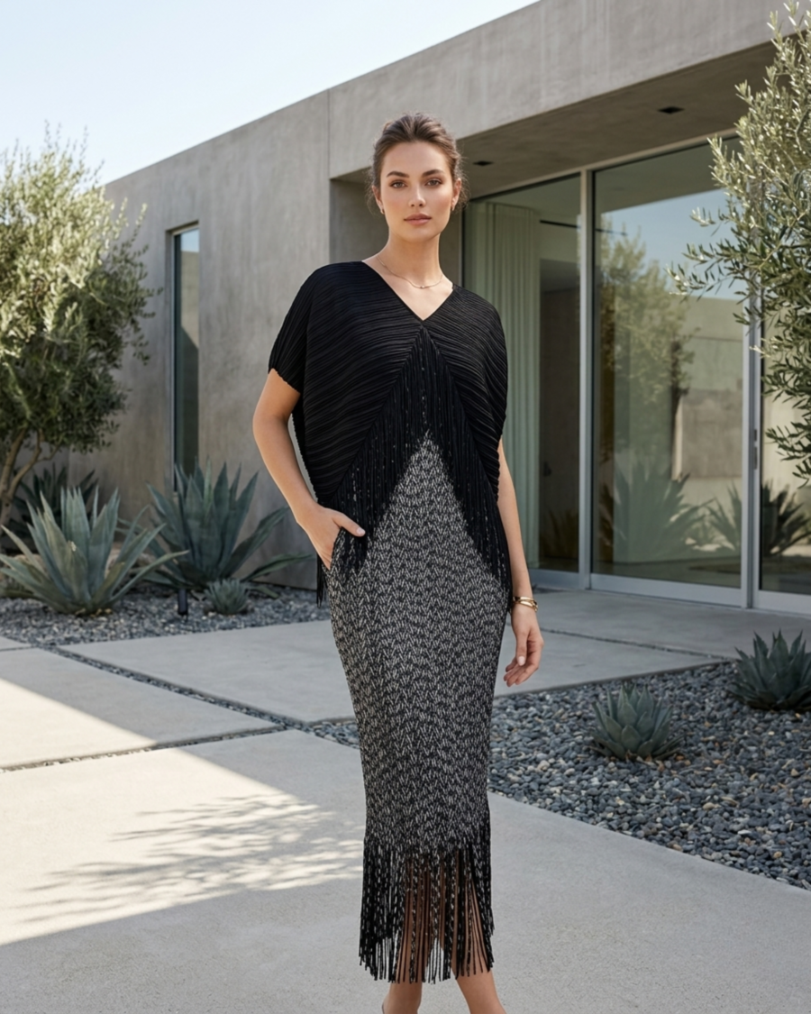 Vestido Fringe Layer Chic