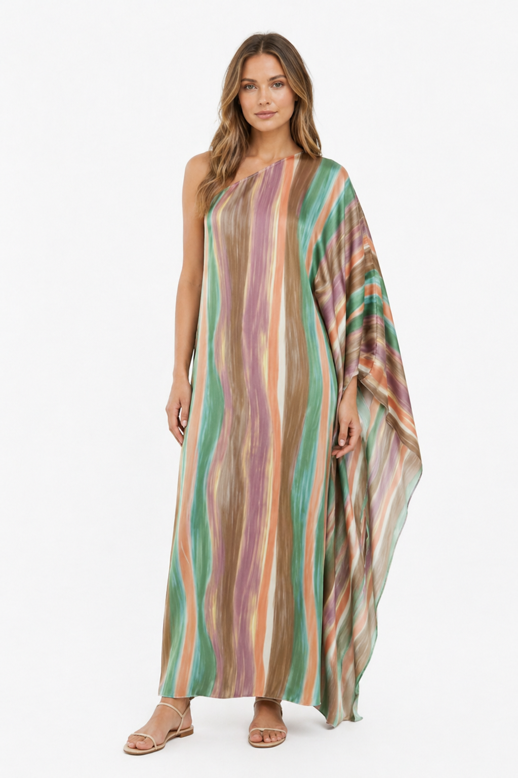 Vestido One Shoulder Flow Earth Chic