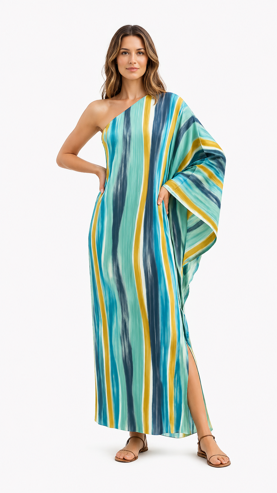 Vestido One Shoulder Flow Print