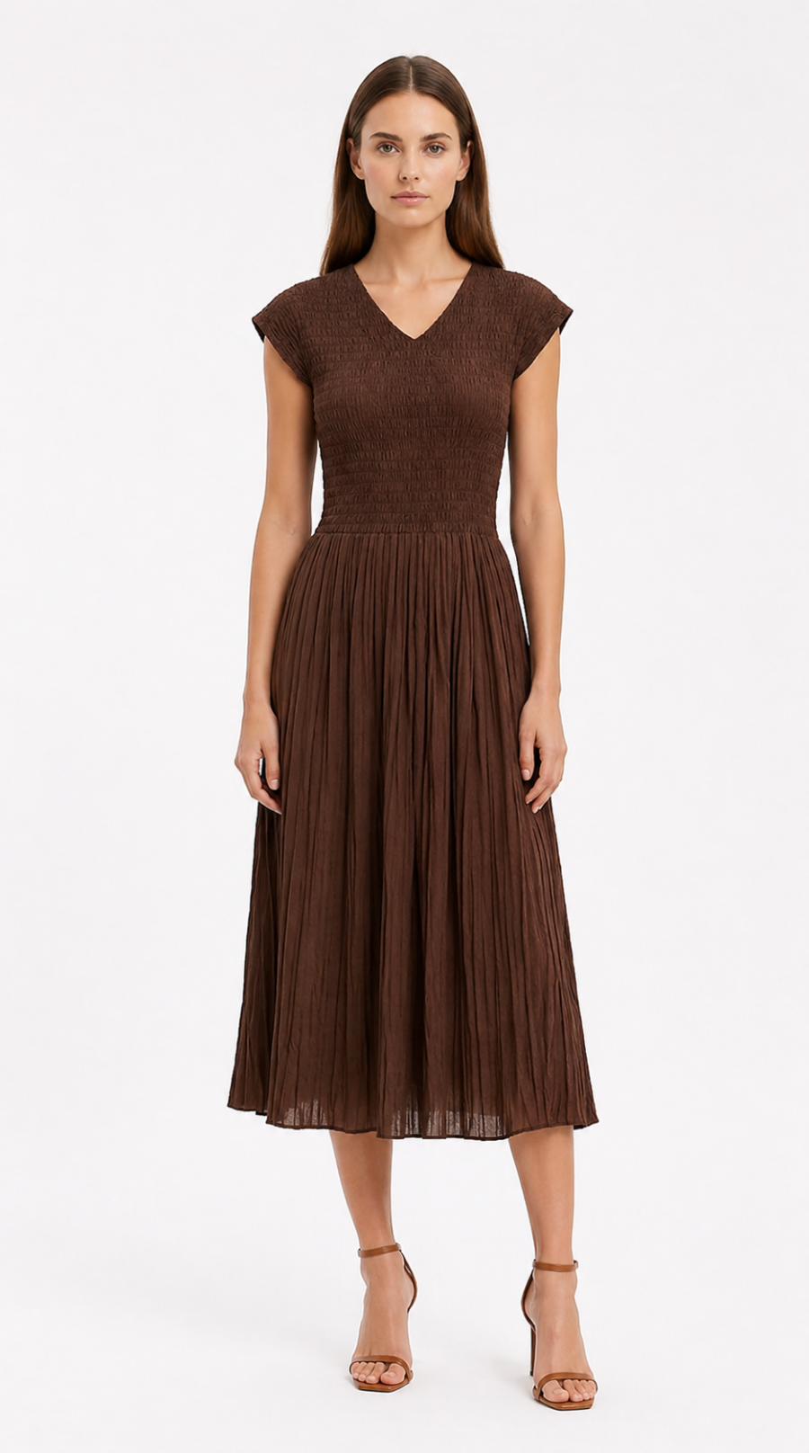 Vestido Pleated Knit Earth Chic